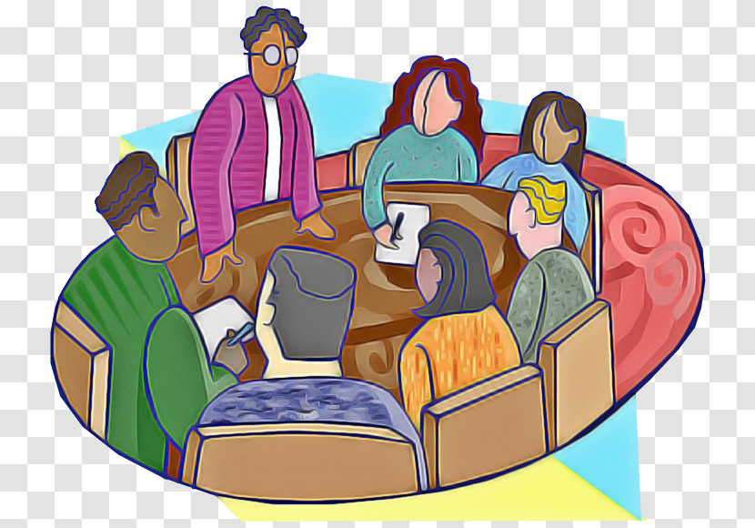 Cartoon Furniture Sharing Table Sitting Transparent PNG