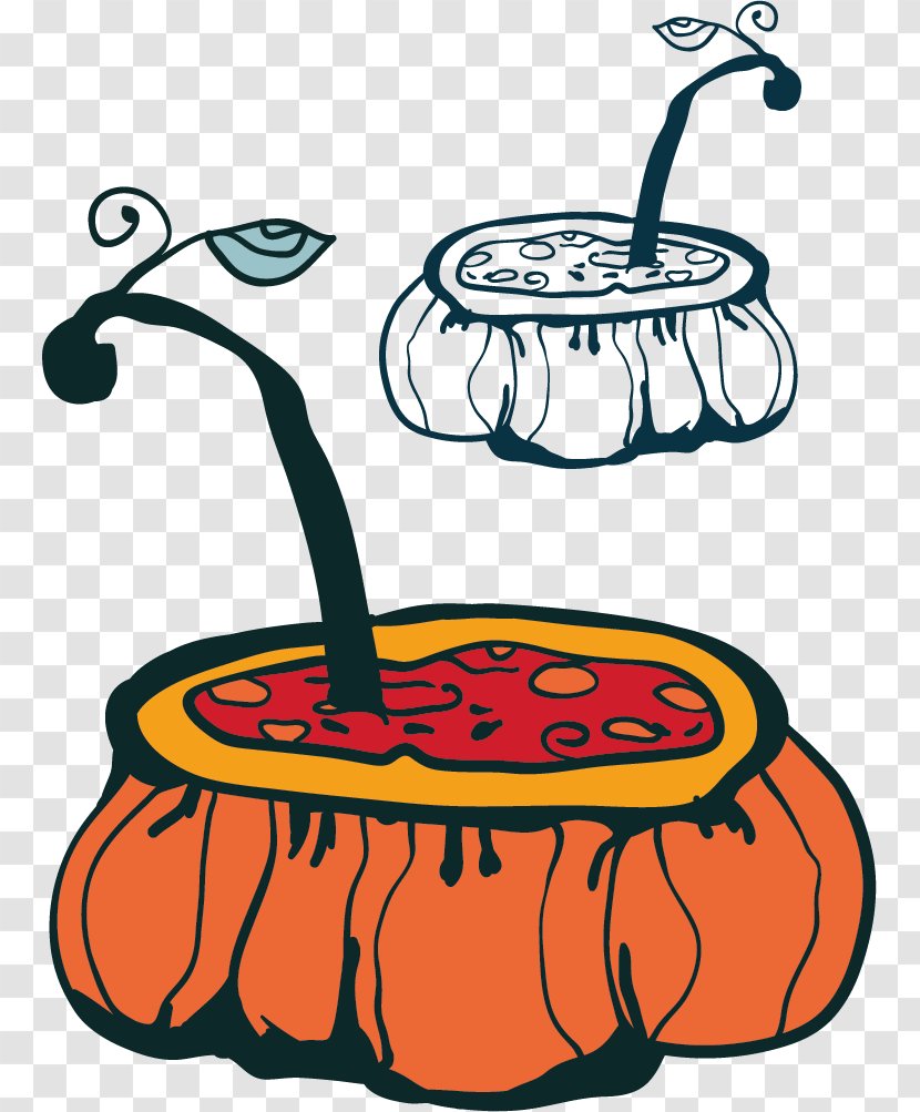 Halloween Cartoon Clip Art - Holiday - Vector Pumpkin Soup Transparent PNG