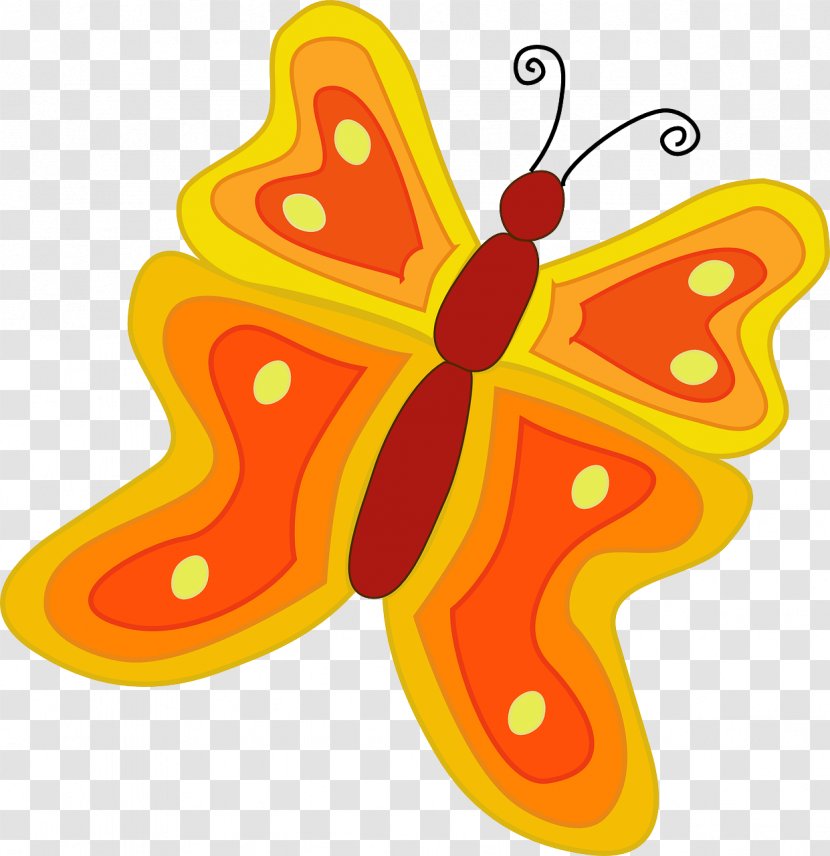 Butterfly Caterpillar Cartoon Clip Art - Orange Transparent PNG
