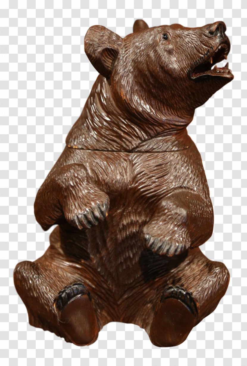 Wood Carving Sculpture Bear Art - Brown - Carved Exquisite Transparent PNG