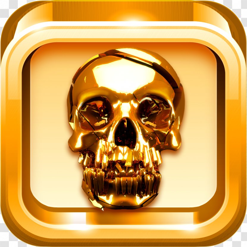 Bone Gold Skull Metal Font - Skulls Transparent PNG