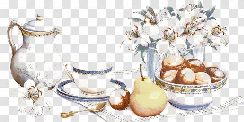 Porcelain Coffee Cup Teapot Mug - Tableware - Walnut And Transparent PNG