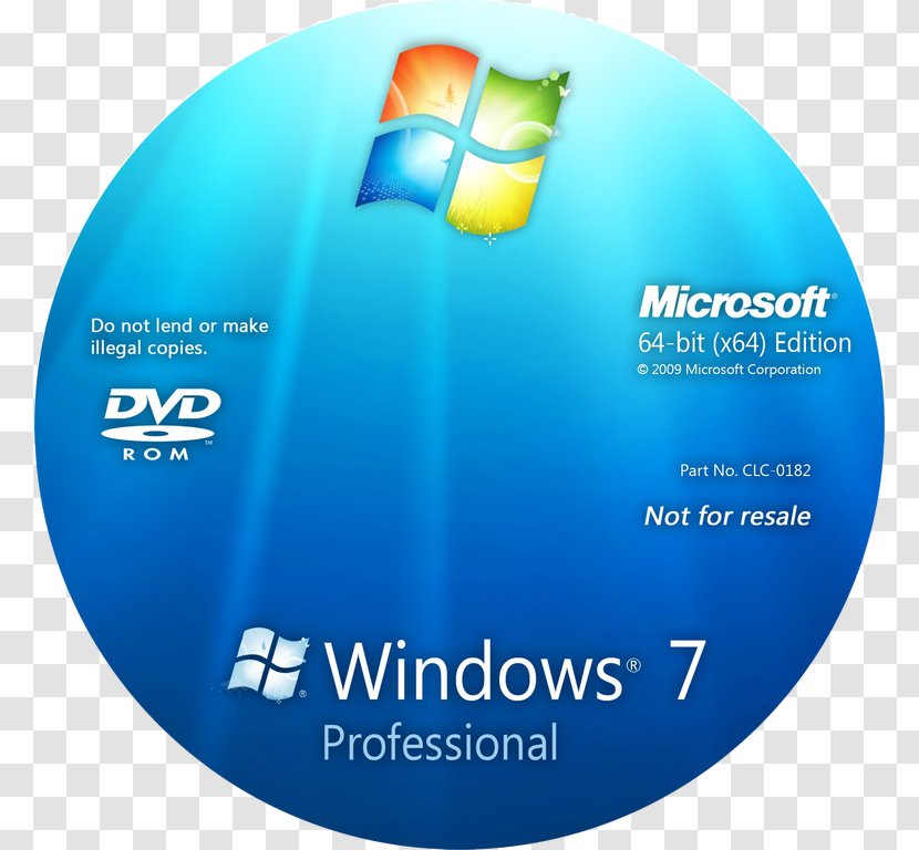 Windows 7 Installation Compact Disc 64-bit Computing - Software License - Microsoft Transparent PNG