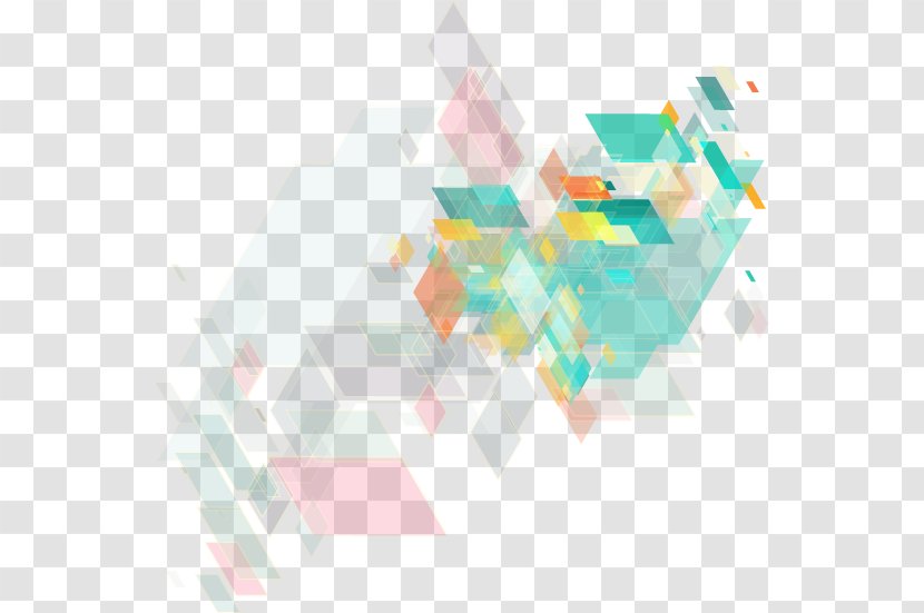 January Love - Watercolor - Colorful Abstract Geometric Blocks Transparent PNG