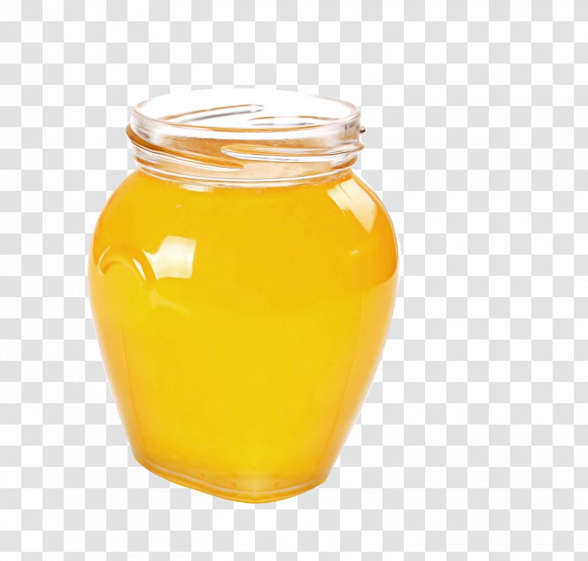 Yellow Honey Mason Jar Juice Drink - Syrup Food Transparent PNG