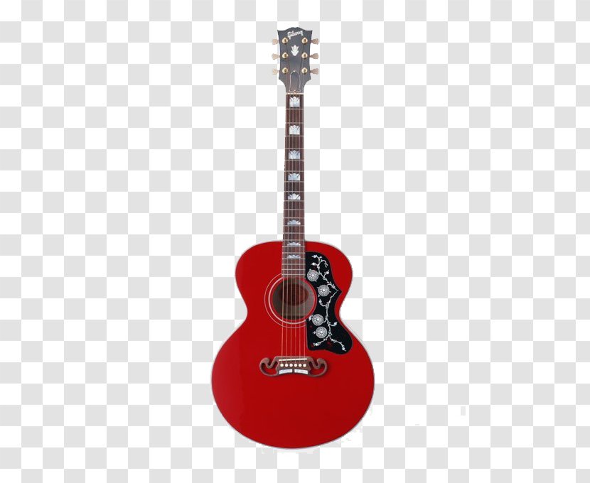 Gibson J-200 Hummingbird J-45 Guitar - Flower - Dark Red Transparent PNG