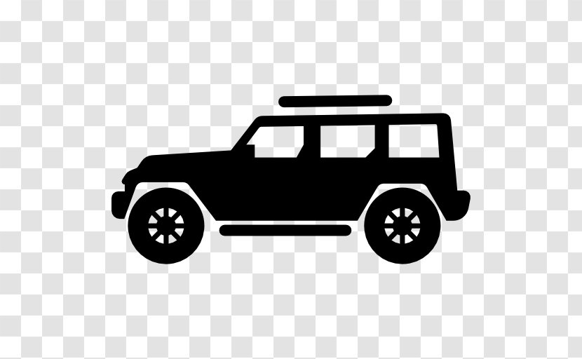 Jeep Wrangler Car Grand Cherokee (XJ) - Black And White - Icon Transparent PNG