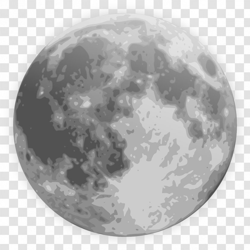 Full Moon Clip Art - Monochrome Photography Transparent PNG