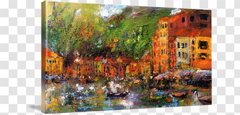 Oil Painting Portofino Acrylic Paint - Impressionism - Italy Watercolor Transparent PNG
