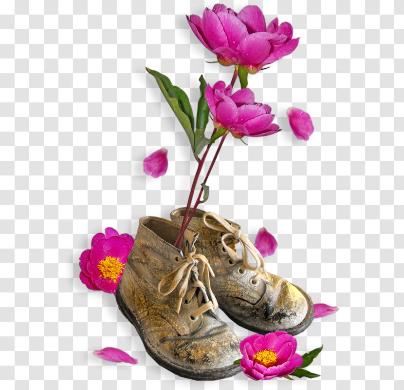 Floral Design Shoe Clip Art - The Flowers On Shoes Transparent PNG
