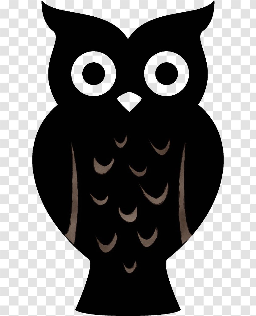Owl Bird Of Prey Cartoon Black-and-white - Cat Eastern Screech Transparent PNG