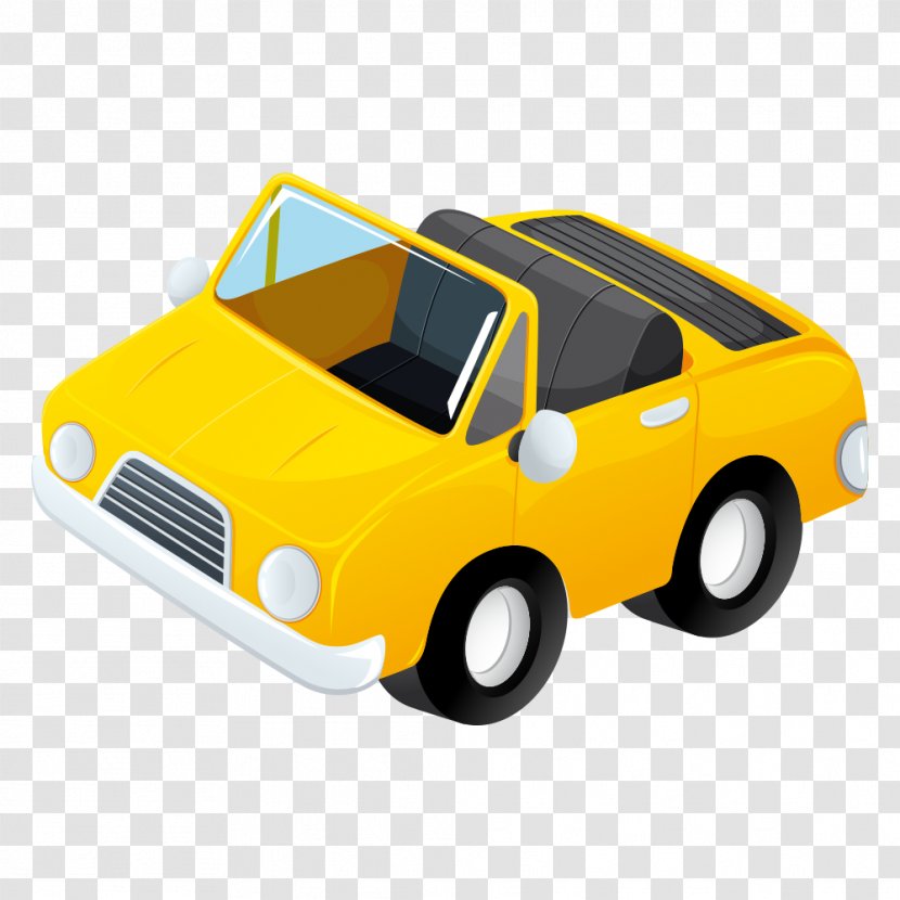 Cartoon - Classic Car - Yellow Transparent PNG