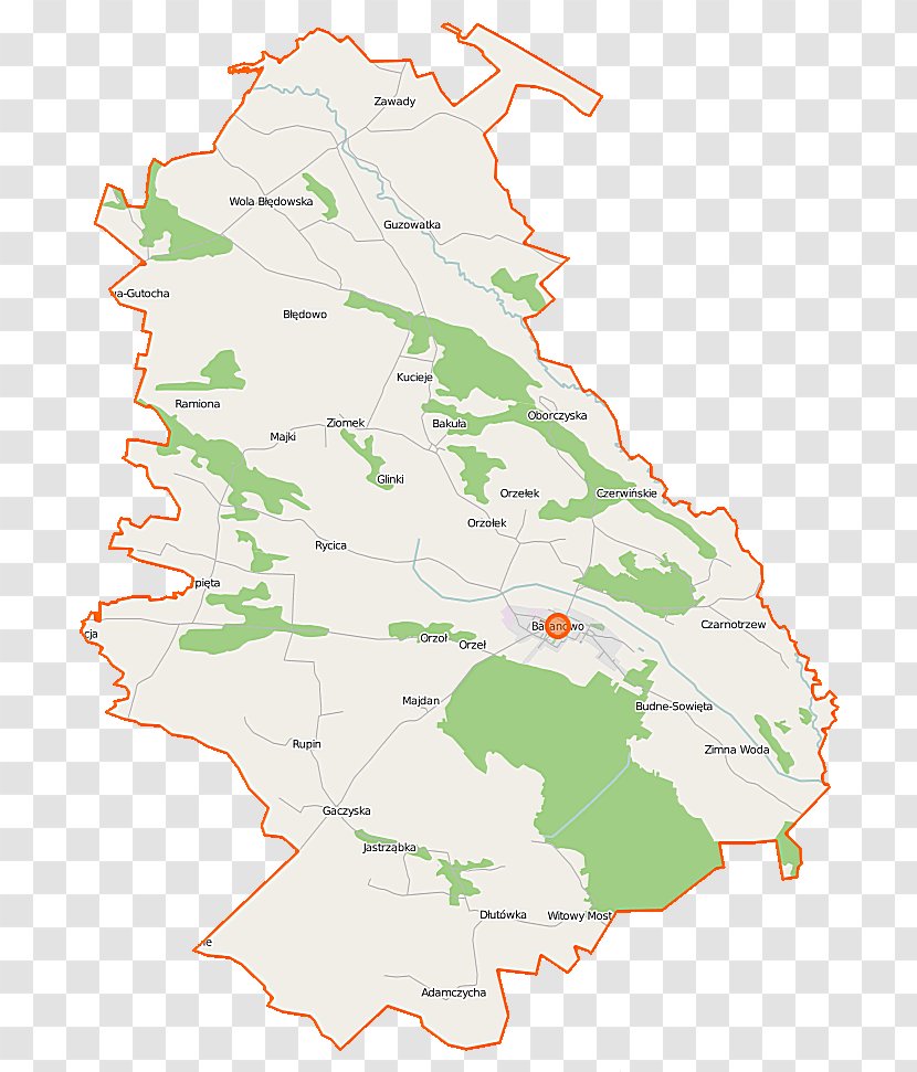 Baranowo, Masovian Voivodeship Błędowo, Ostrołęka County Wola Błędowska, Zawady, Gmina Baranowo Cierpięta, - Map Transparent PNG