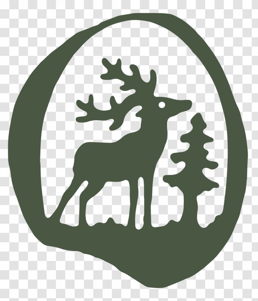 Reindeer Logo Green Antler Silhouette Transparent PNG