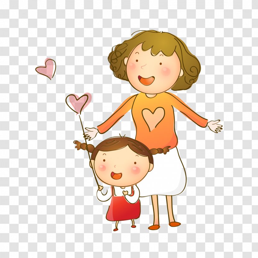 Woman Cartoon Mothers Day Illustration - Material - Characters Child Cutout Transparent PNG