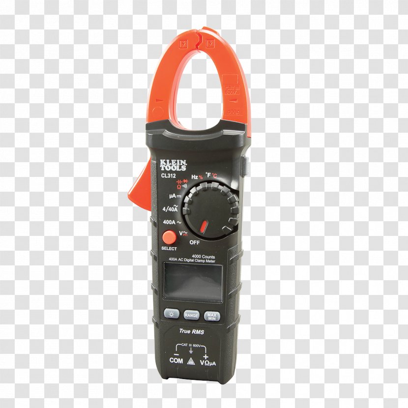 Current Clamp Multimeter Alternating True RMS Converter Klein Tools - Electronics Accessory - Car Meter Transparent PNG