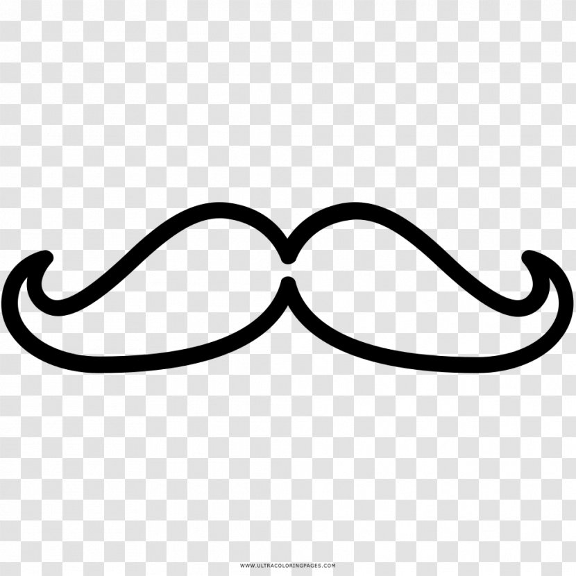 Coloring Book Drawing Moustache Black And White - Gentlemen Transparent PNG