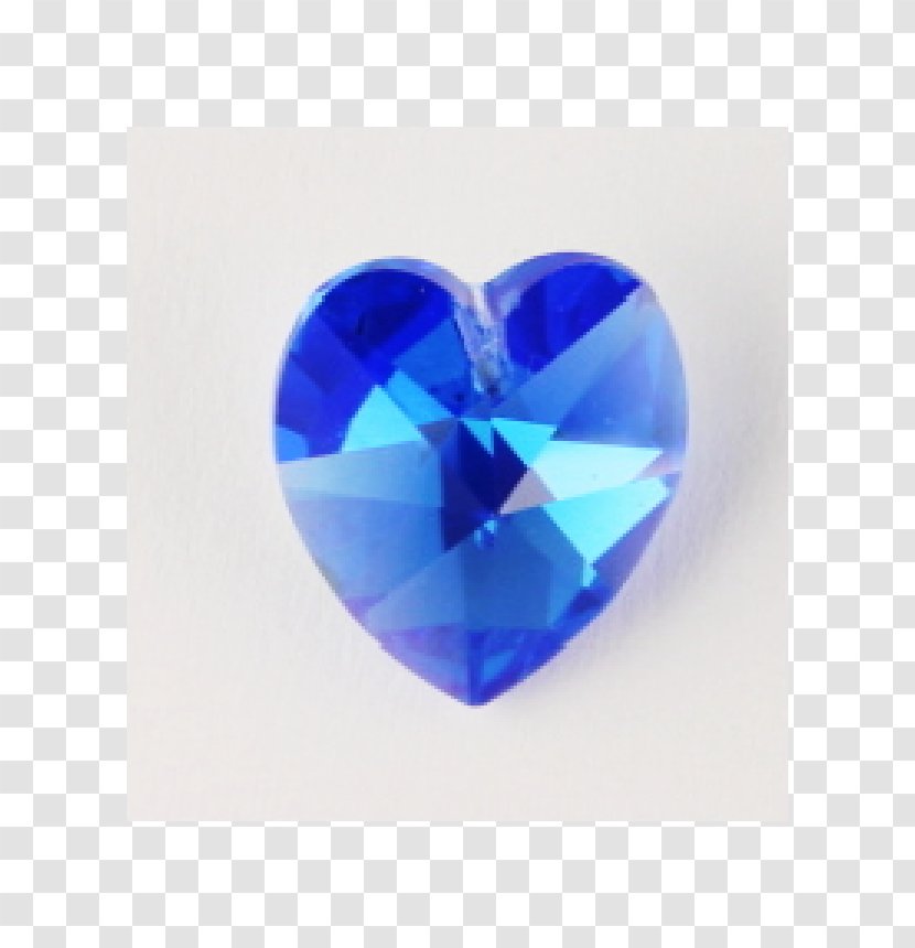 Sapphire Heart Bead - Gemstone - Beautifully Textured Crystal Button Transparent PNG