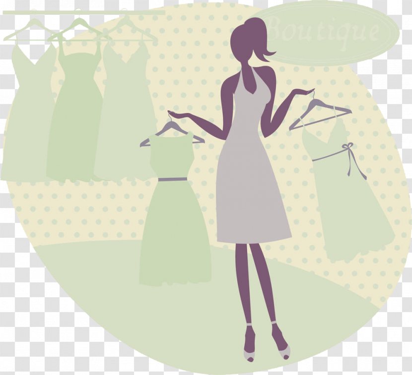 Dress Stock Photography Royalty-free Illustration - Cartoon - Women Choose Dresses Transparent PNG
