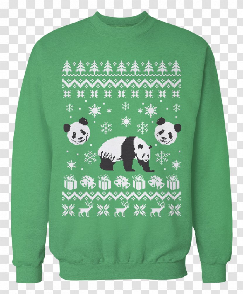 Christmas Jumper Sweater T-shirt Clothing - Green - Giant Panda Transparent PNG
