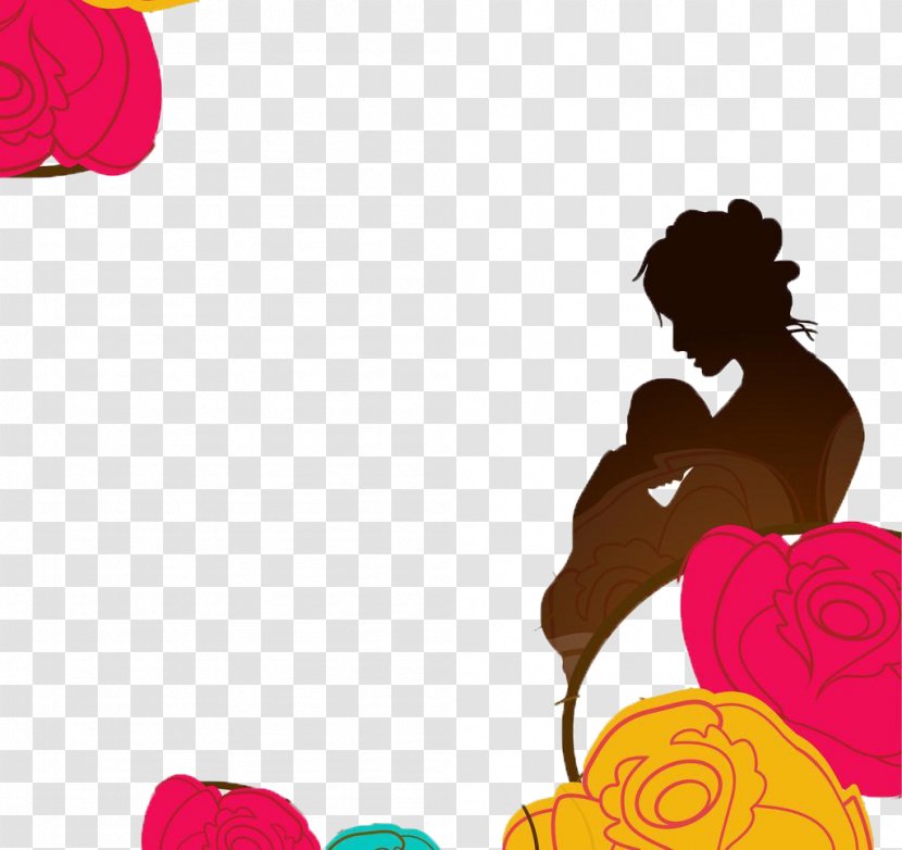 Silhouette Illustration - Color - Happy Mothers' Day Transparent PNG