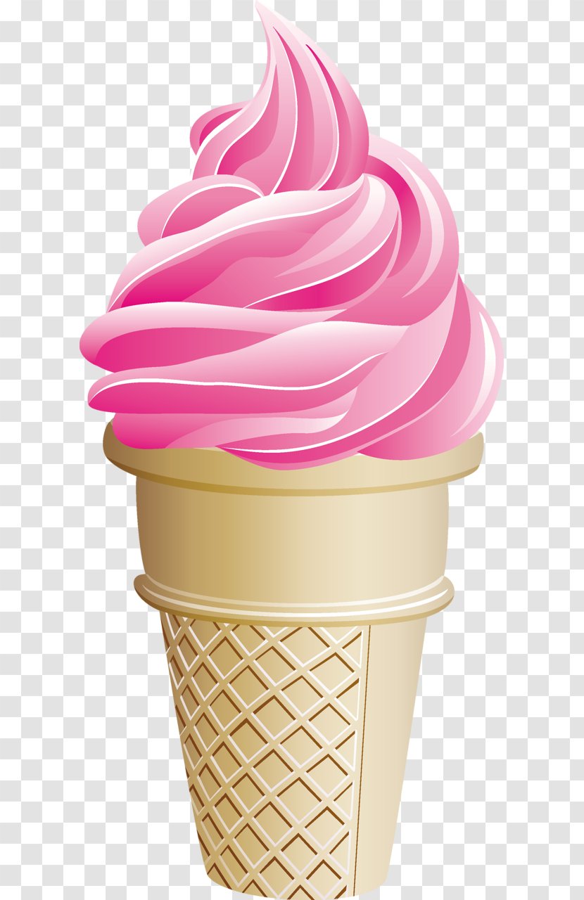 Ice Cream Cones Cupcake Clip Art - Cone - Strawberry Transparent PNG