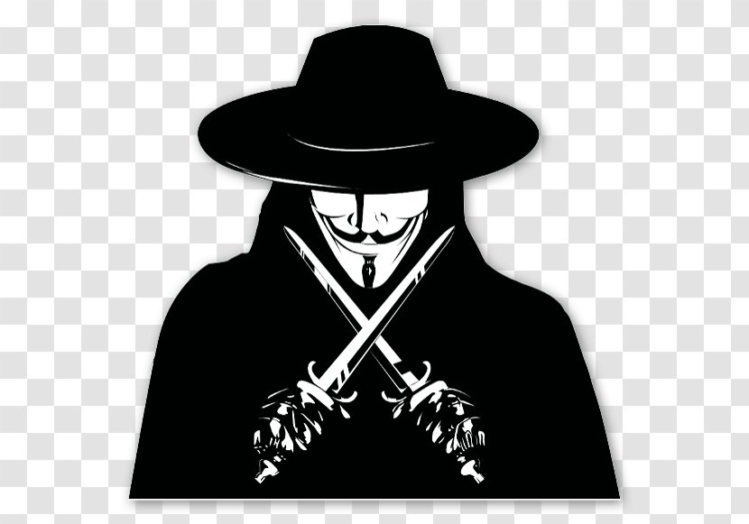 V Sticker Guy Fawkes Mask - For Vendetta Transparent PNG