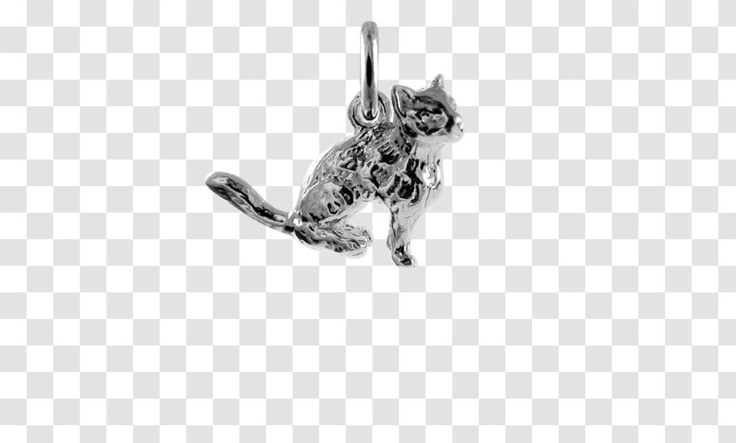 Cat Charms & Pendants Charm Bracelet Silver Jewellery - Black And White - Ears Ring Transparent PNG