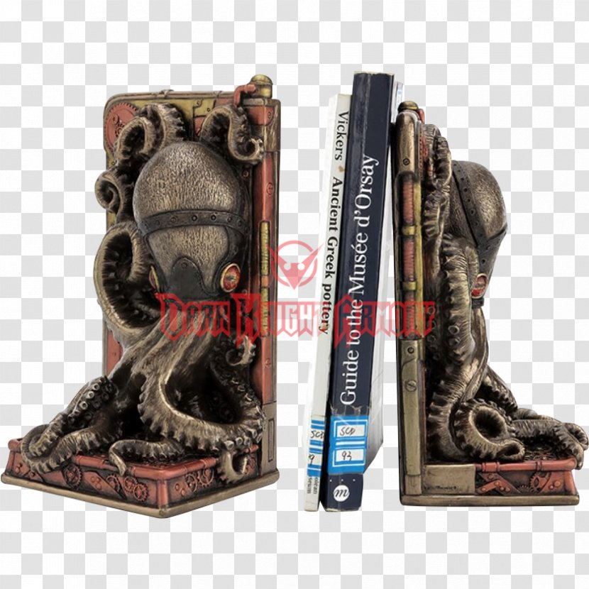 Bookend Steampunk Fashion Octopus Bronze Transparent PNG