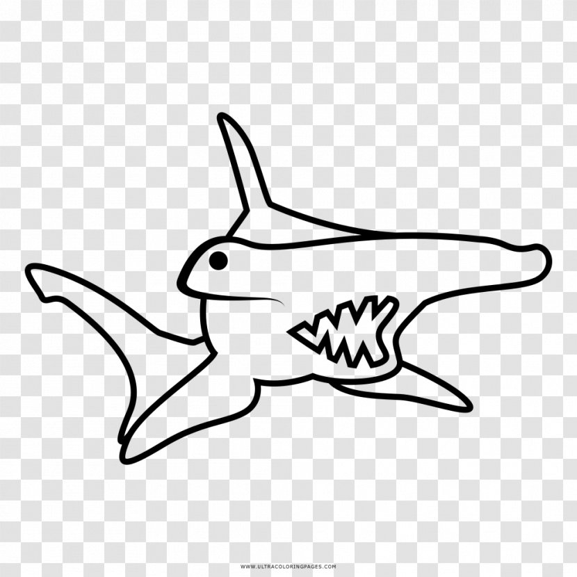Shark Great Hammerhead Drawing Coloring Book - Wing - Dibujo Tiburon Martillo Transparent PNG