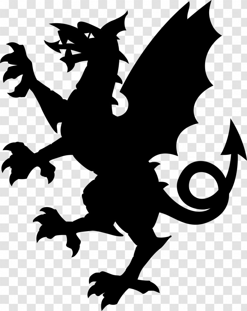 Taunton Flag Of Somerset County Town - England - Dragon Silhouette Cliparts Transparent PNG