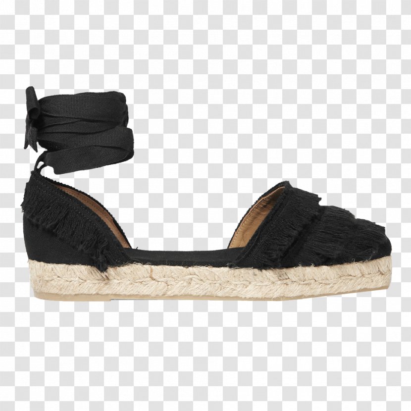 Slipper Espadrille Wedge Sandal Shoe - Black Transparent PNG
