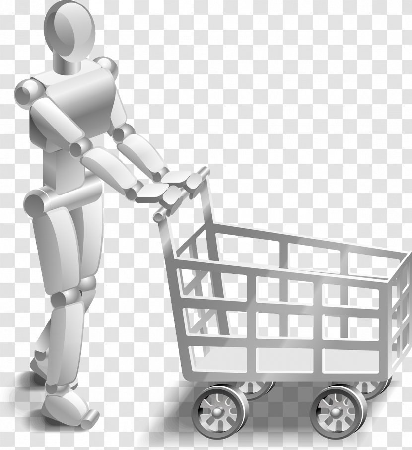 Shopping Cart Robot Clip Art - Ecommerce Transparent PNG