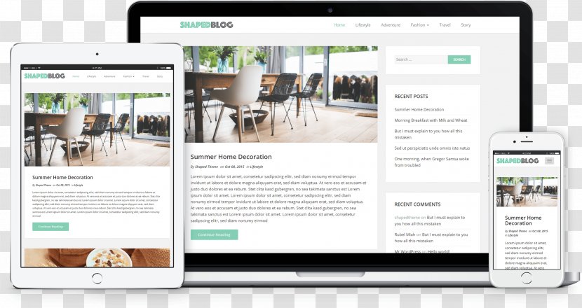 Blog WordPress.com Responsive Web Design Page - Theme - WordPress Transparent PNG