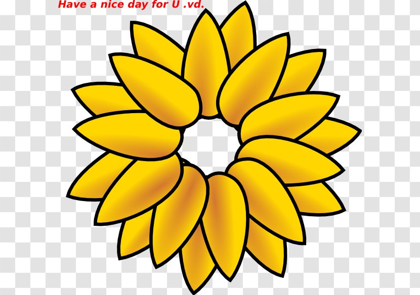 Drawing Common Sunflower Clip Art - Yellow Transparent PNG