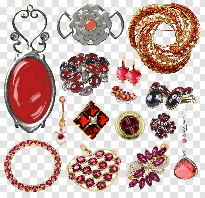 Clip Art - Body Jewelry - Ruby Pendant Transparent PNG