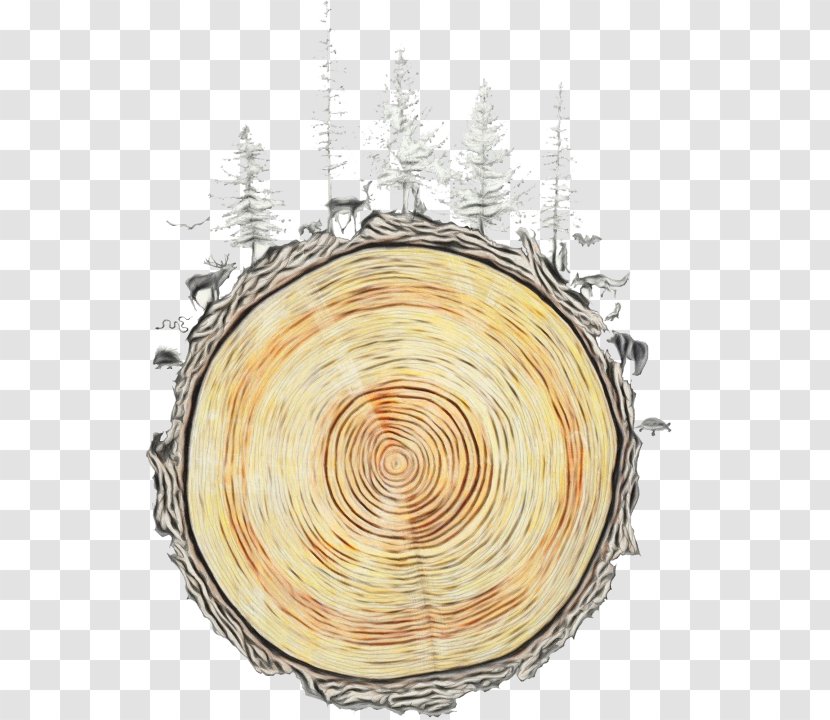 Tree Circle Wood Plant Metal - Wet Ink Transparent PNG