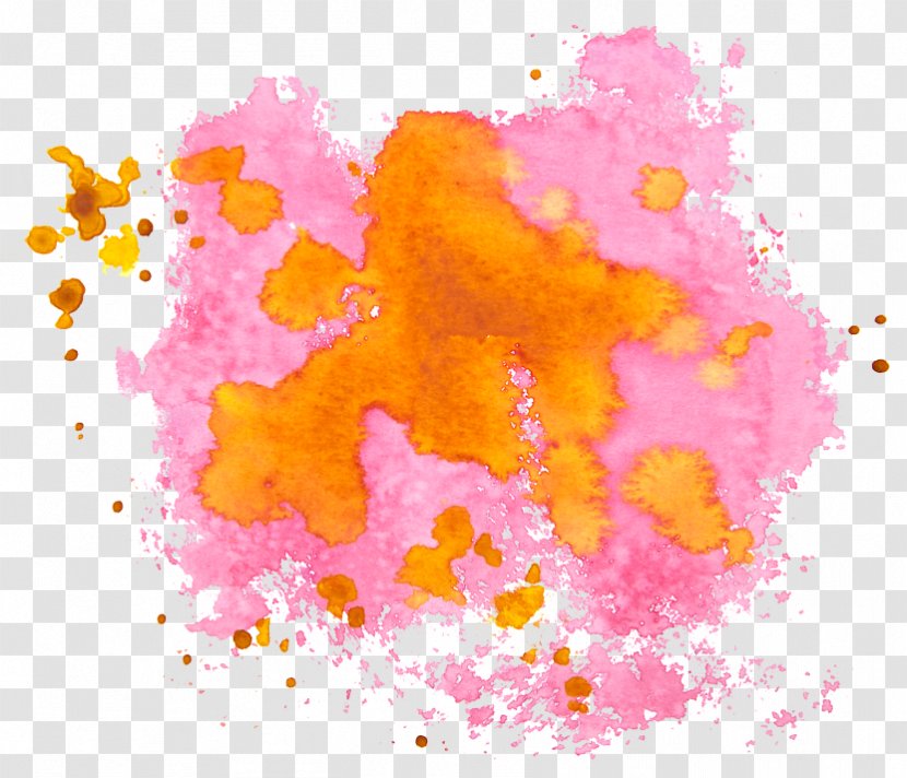 Watercolor Painting Texture Drawing - Orange Transparent PNG