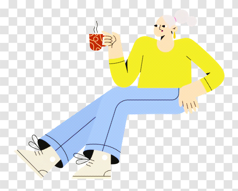 Cartoon Yellow Joint Sitting Meter Transparent PNG