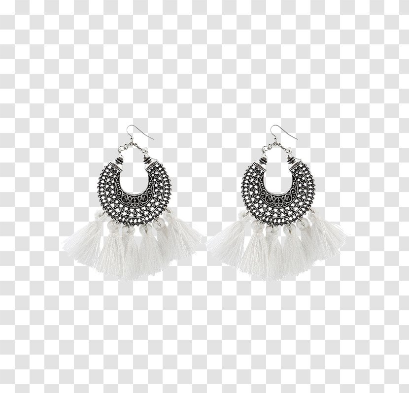 Earring Tassel Fringe Jewellery Fashion - Silver - European And American Gold Lace Pattern Transparent PNG