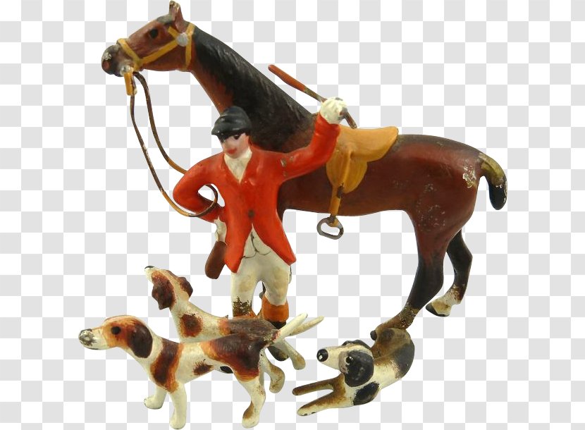 Horse Fox Hunting Equestrian Figurine - Saddle - Watercolor Transparent PNG