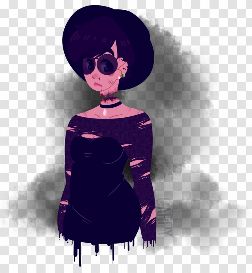 Black Hair Pink M Character - Silhouette - Fright Transparent PNG