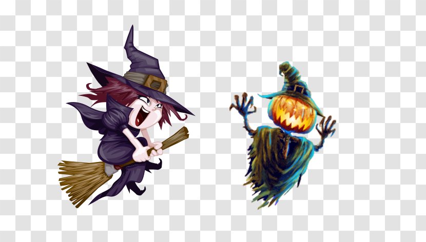 Witchcraft Cartoon Drawing Clip Art - Royaltyfree - Halloween Scarecrow Transparent PNG