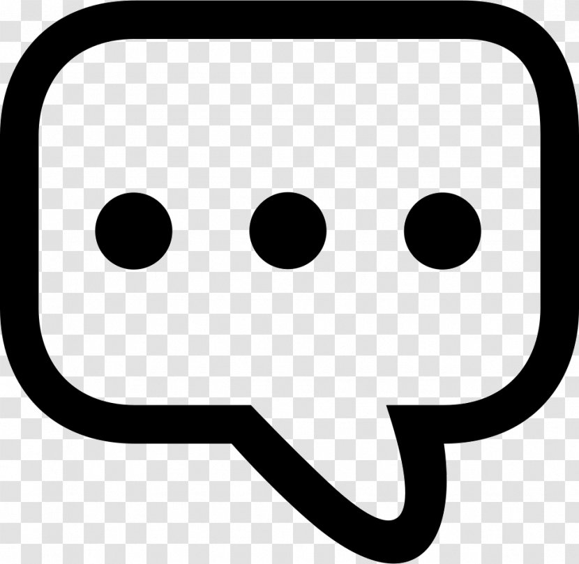Smiley Text Messaging Line Clip Art - Black And White Transparent PNG