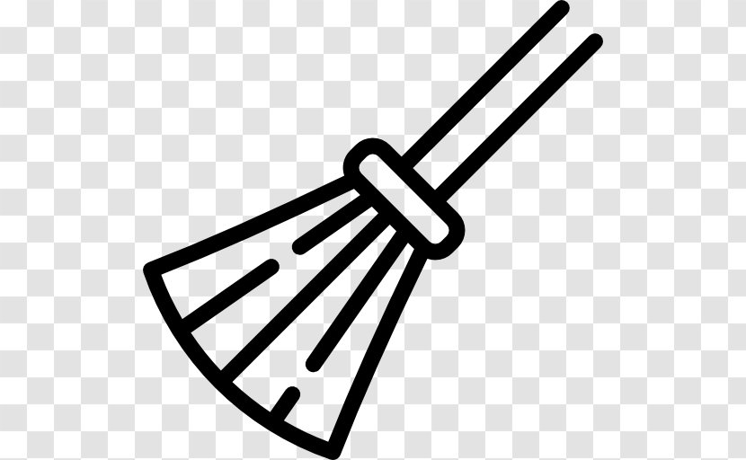 Broom Cleaning Cleaner Tool - Brush - Black And White Transparent PNG