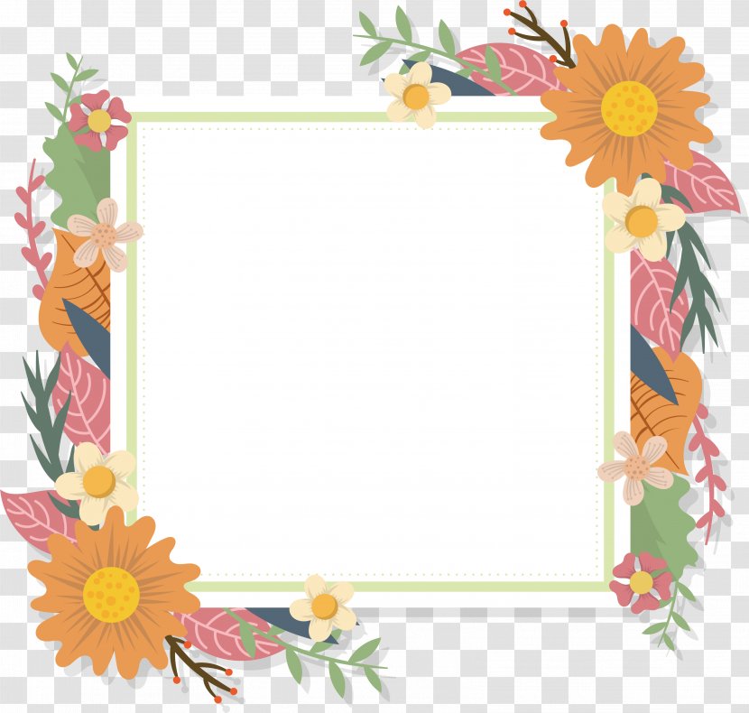 Floral Design Flower Euclidean Vector Picture Frames - Plant - Romantic Title Box Transparent PNG