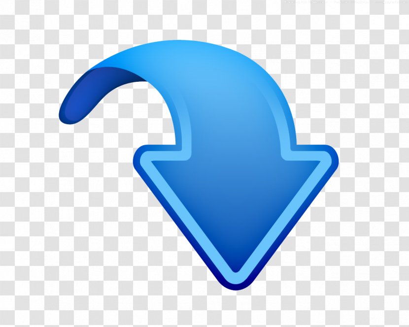 Arrow Symbol Clip Art - Blue - Down Transparent PNG