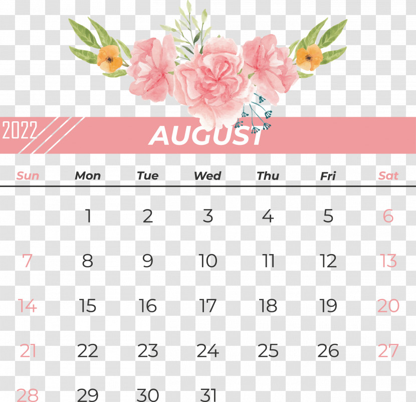 Line Calendar Font Flower Pink M Transparent PNG
