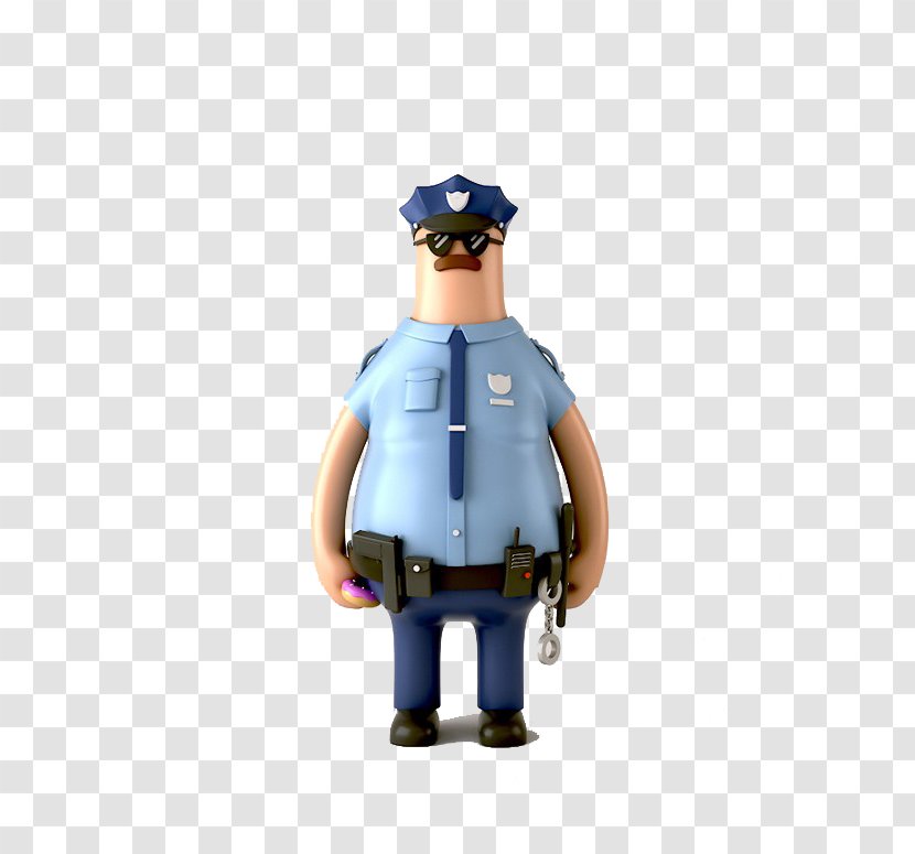 London Designer Toy Illustration - Blue Police Toys Transparent PNG