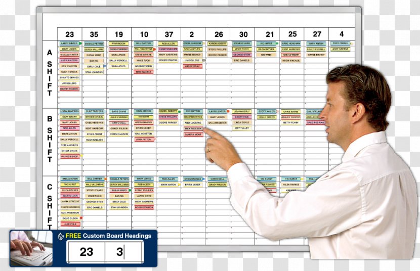 Schedule Dry-Erase Boards Shift Work Job Scheduling - Calendars Vector Transparent PNG